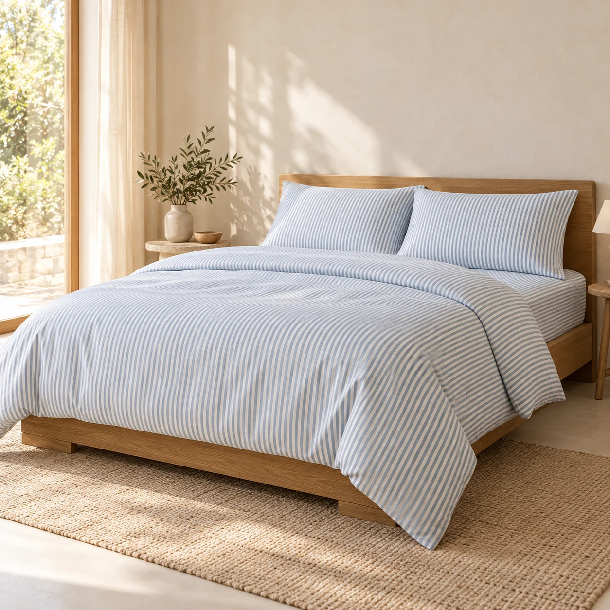 blue stripe Blue Stripe four-piece bedding set