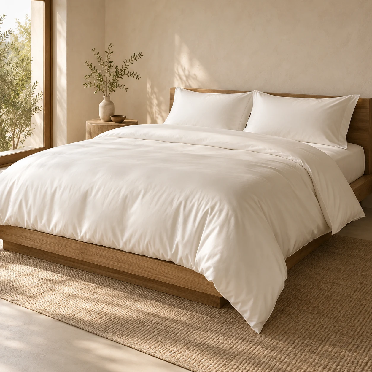 pearl white Pearl Sateen four-piece bedding set